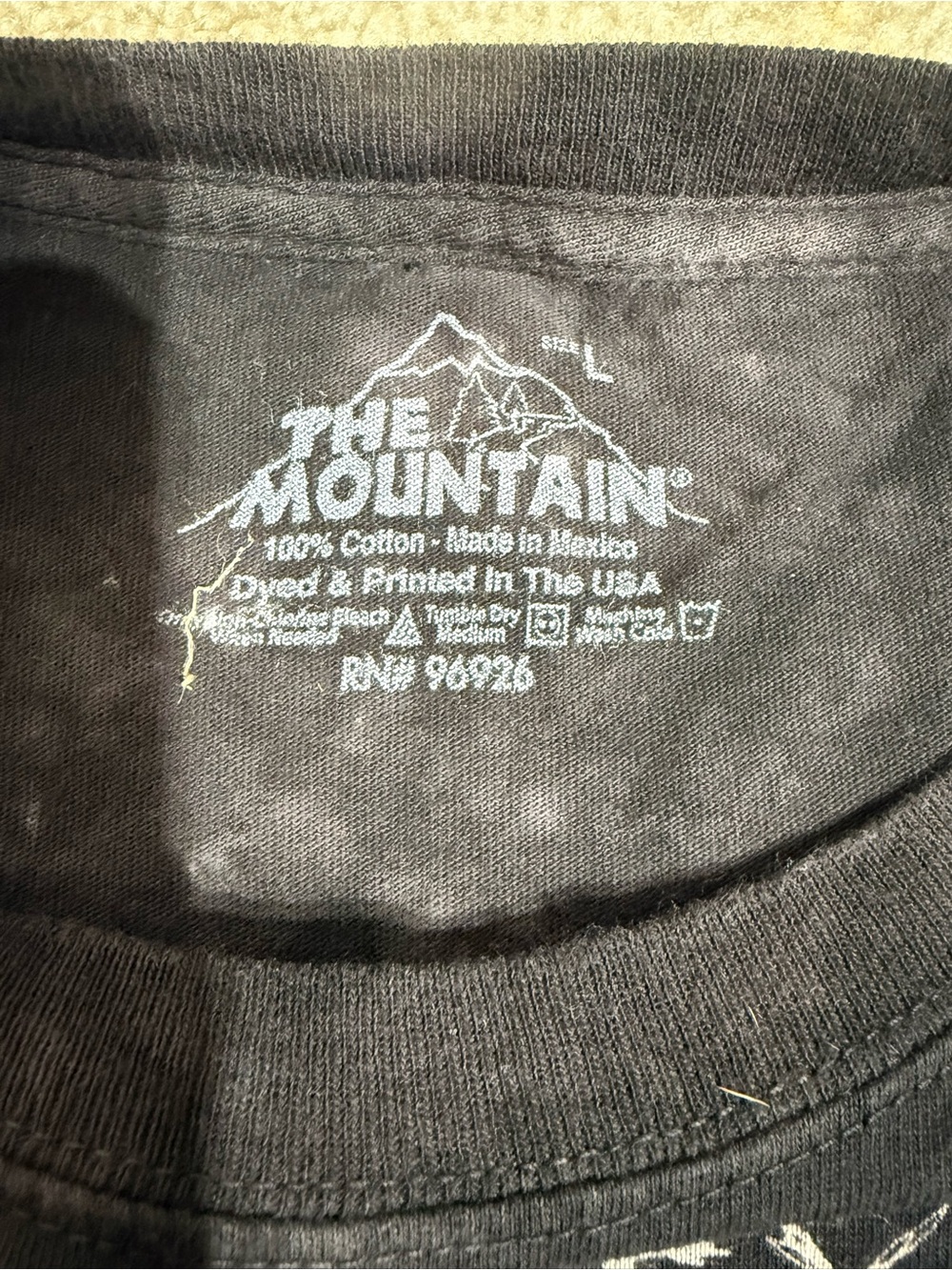 The Mountain T-Shirt Mens Large Black Tie Dye Pit Bull Dean Russo Graphic Tee - Picture 3 of 6